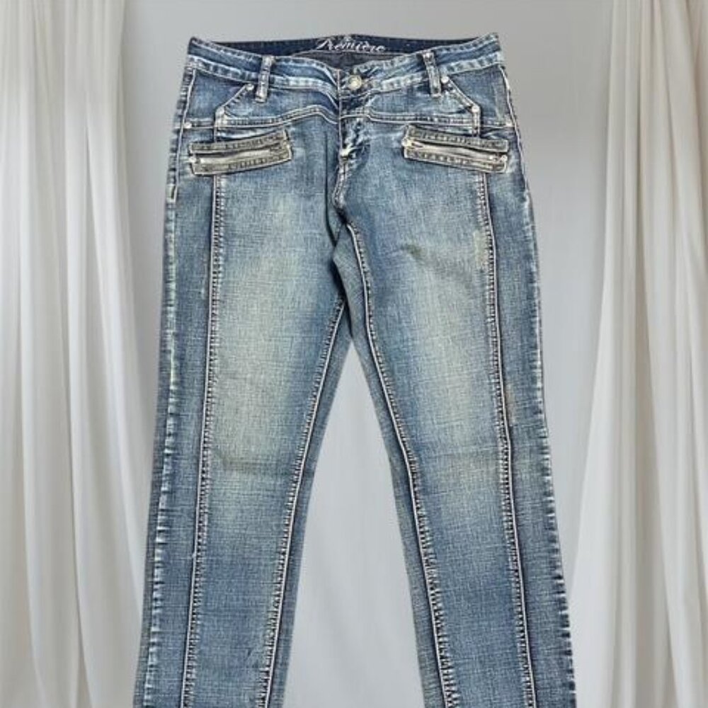 Premiere By Rue 21 Light Denim Jeans Zippers Women Jeans Size 9/10